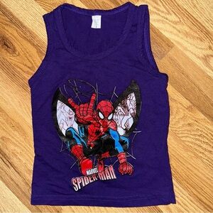 Graphic  Spider-man tank in rich purple